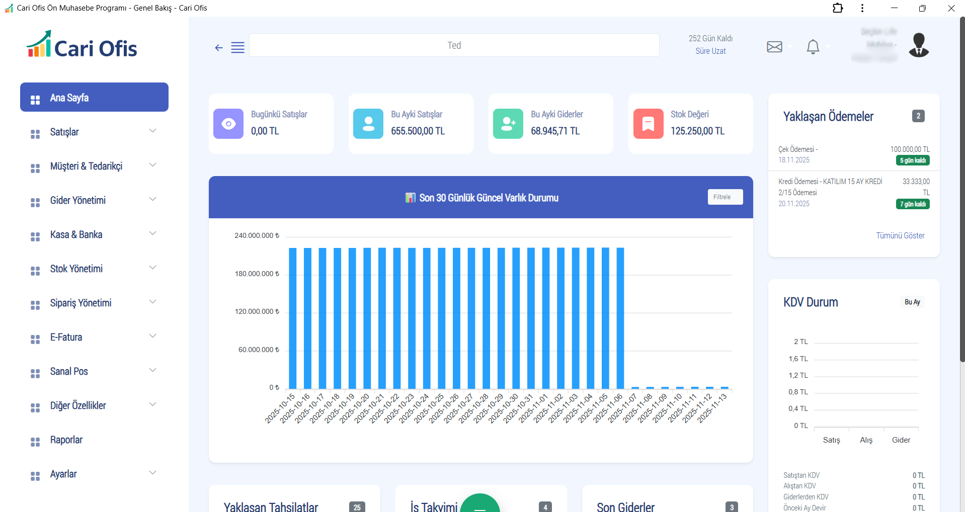 Cari Ofis Ön Muhasebe Dashboard